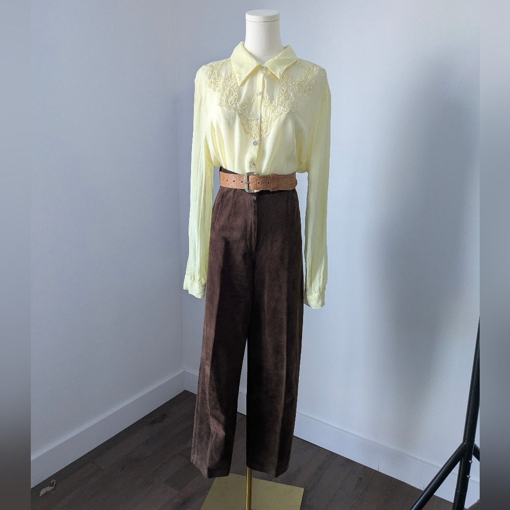 007_Leather brown pants
